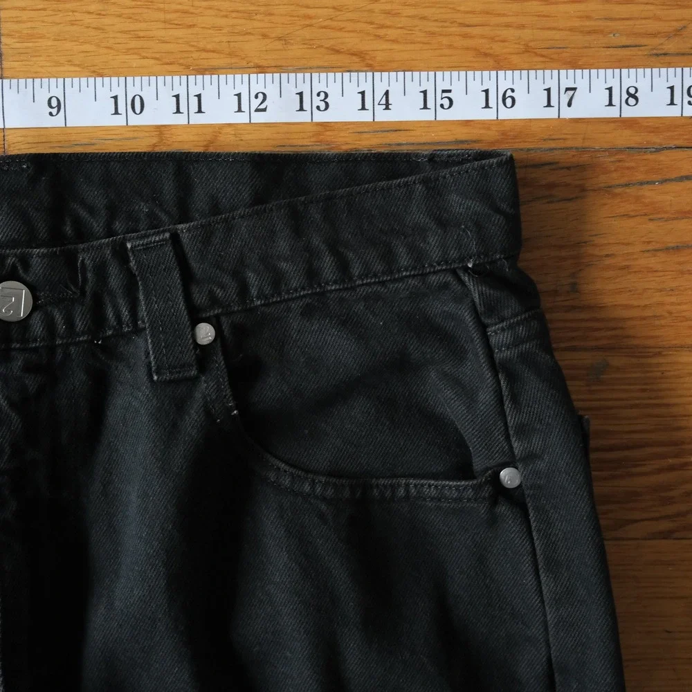 Levis Baggy Fit Jeans Mens Black Raw Hem Vintage Y2K 33x30 Streetwear Skater - Picture 6 of 12
